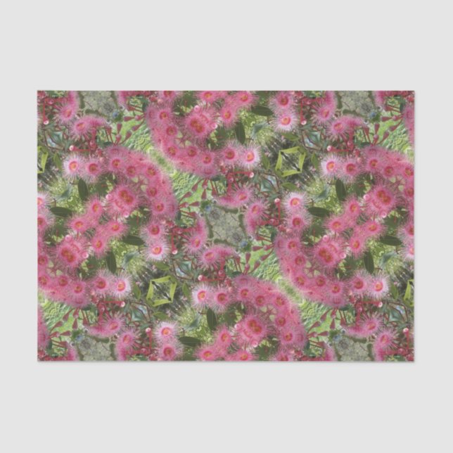 Papier Mousseline L'eucalyptus rose de Gumnut fleurit l'indigène (Recto)