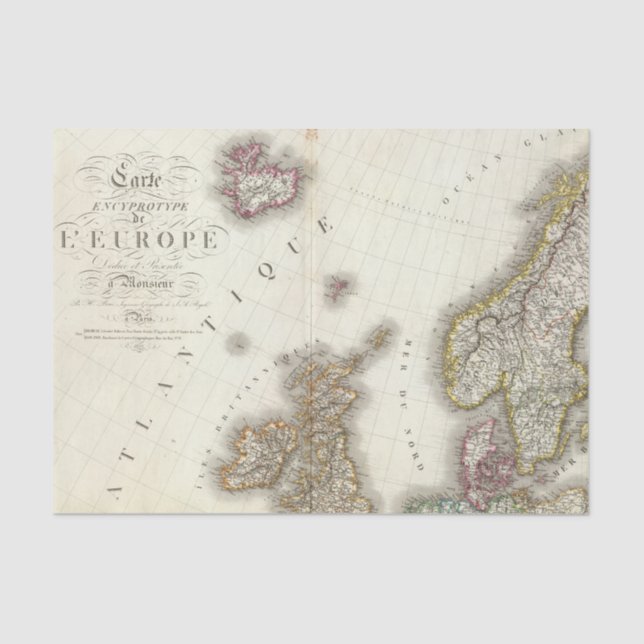 Papier Mousseline L'Europe du nord-ouest (Recto)