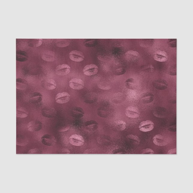 Papier Mousseline Lèvres Pailletées Feuille de Bourgogne Glamour (Recto)