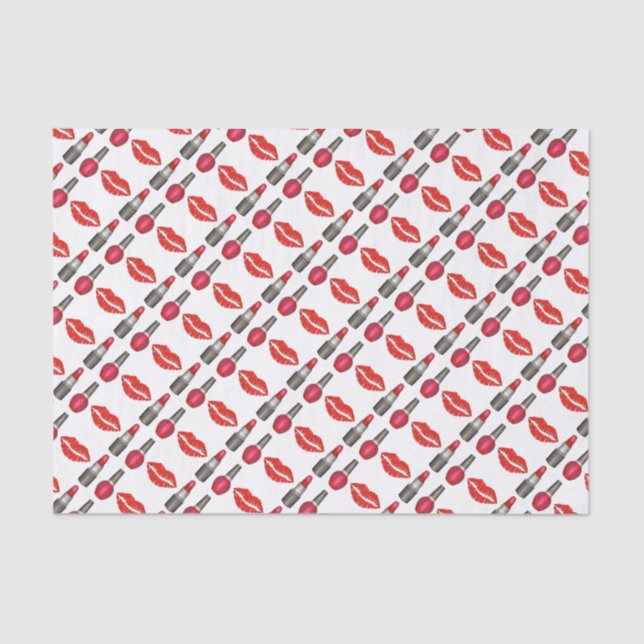 Papier Mousseline Lèvres rouges Clou à lèvres Polonaise Maquillage d (Recto)