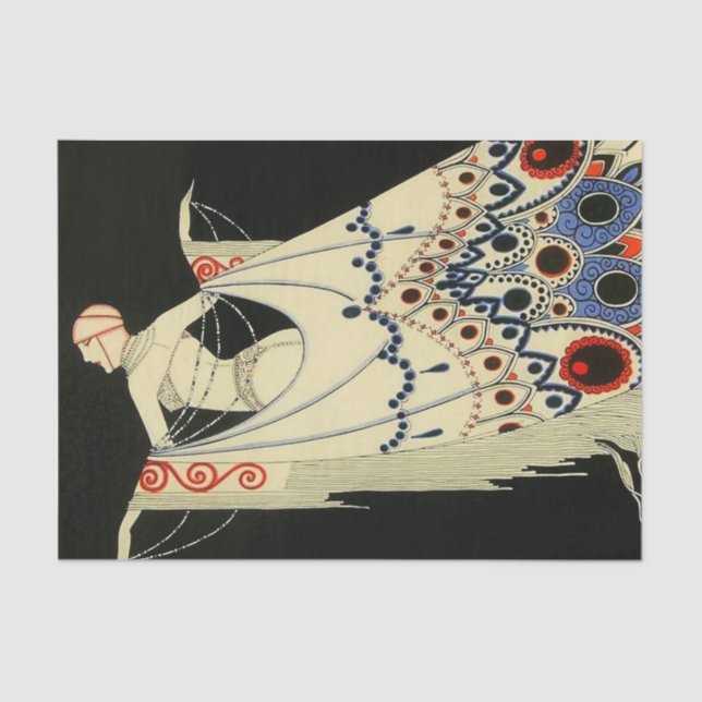 Papier Mousseline "L'Homme joyeux" Art déco de José Carlos (Recto)