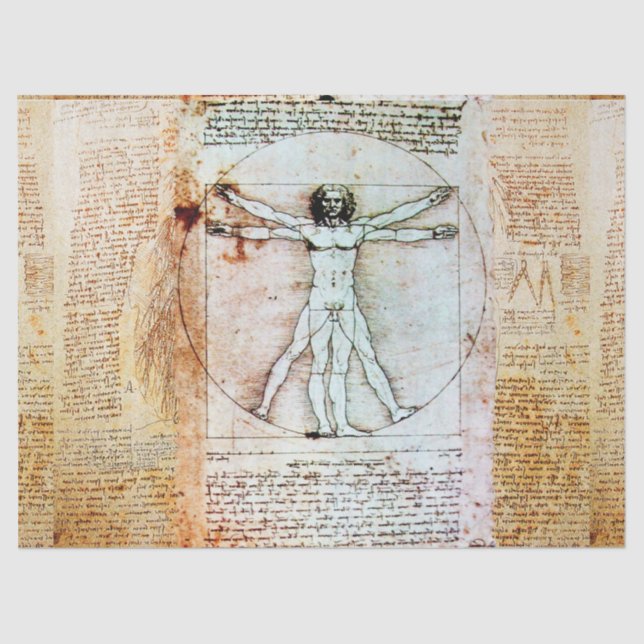 Papier Mousseline L'HOMME VITRUVIEN - Parchemin antique (Recto)