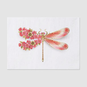 Papier Mousseline libellule de fleurs avec sakura de bijoux