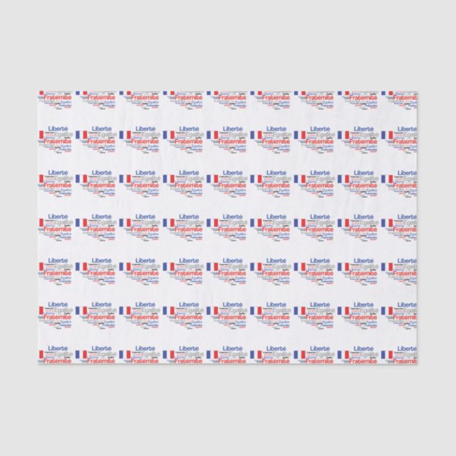 Papier Mousseline Liberté, Égalité, Fraternité - drapeau français de (Recto)