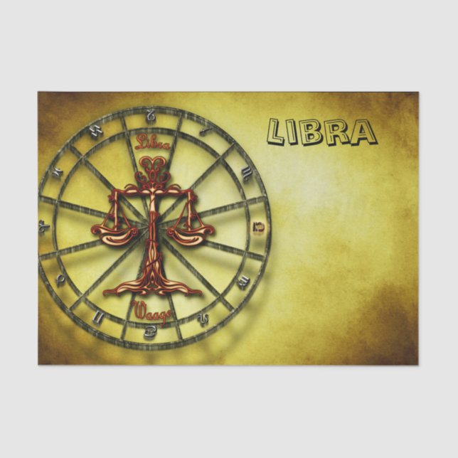 Papier Mousseline Libra Zodiac Astrologie design Horoscope (Recto)
