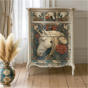 Papier Mousseline Licorne de style floral William Morris
