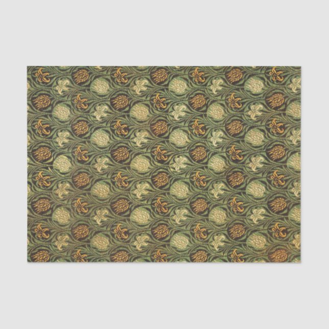 Papier Mousseline LIEUX VERTS WILLIAM MORRIS Tissus Paper (Recto)