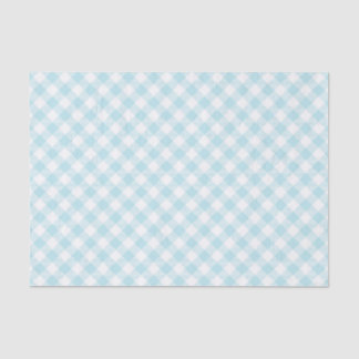 PAPIER MOUSSELINE LIGHT BLUE & WHITE EASTER PLAID PATTERN