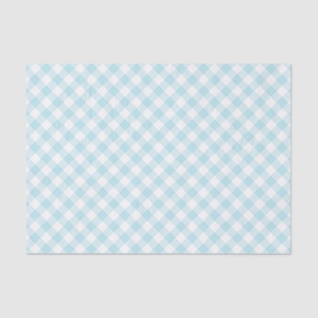 PAPIER MOUSSELINE LIGHT BLUE & WHITE EASTER PLAID PATTERN (Recto)