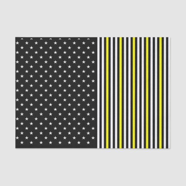 Papier Mousseline Ligne jaune fin et étoiles (Recto)