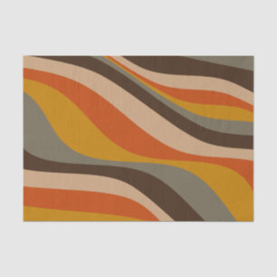 Papier Mousseline Lignes Abstraites de vague d'automne modernes dans
