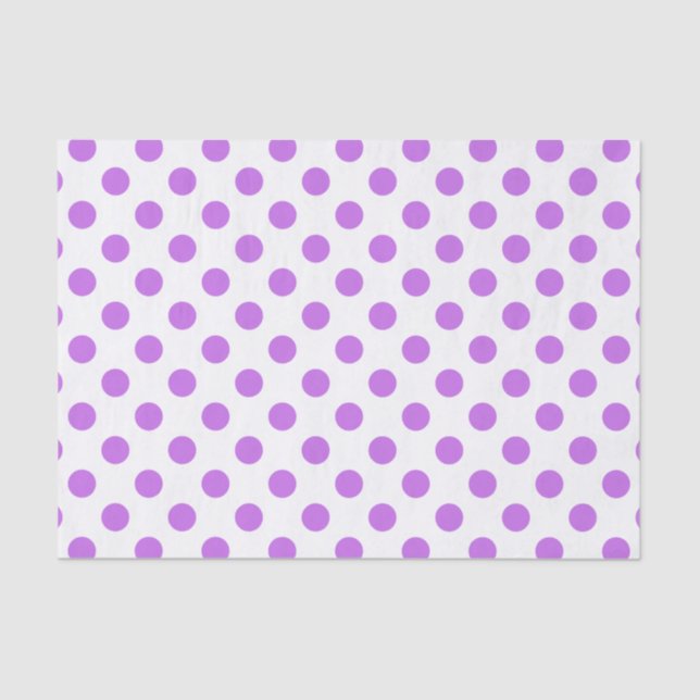 Papier Mousseline Lilac et pois blancs (Recto)