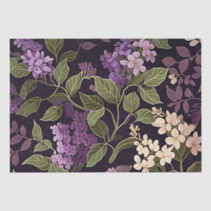 Papier Mousseline Lilac Fleur violet noir Motif Floral Découpage