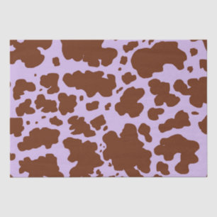Papier Mousseline Lilac Purple moderne et peau Brown de vache Imprim