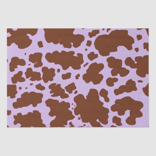 Papier Mousseline Lilac Purple moderne et peau Brown de vache Imprim (Recto)