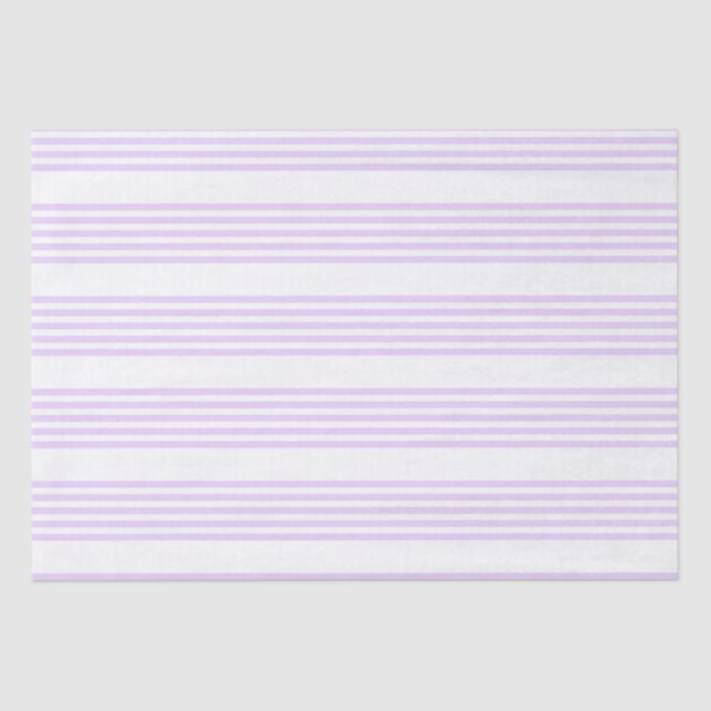 Papier Mousseline Lilac violet et blanc cinq bandes motif (Recto)