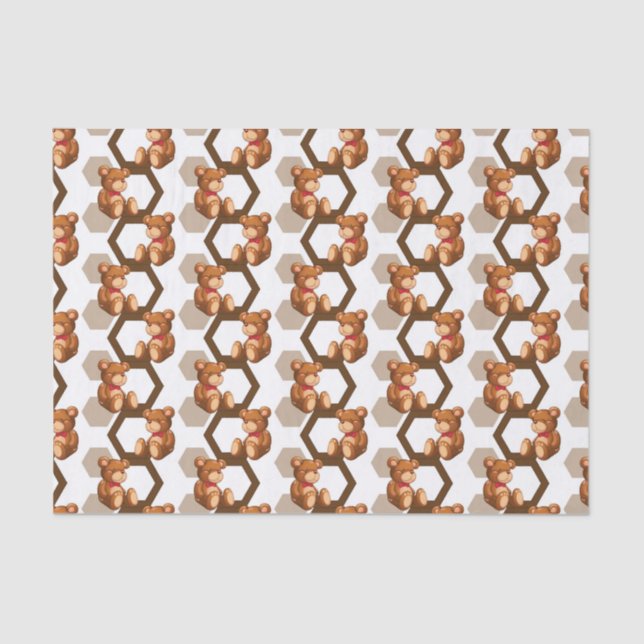 Papier Mousseline l'illustration d'une rangée de nounours concernent (Recto)