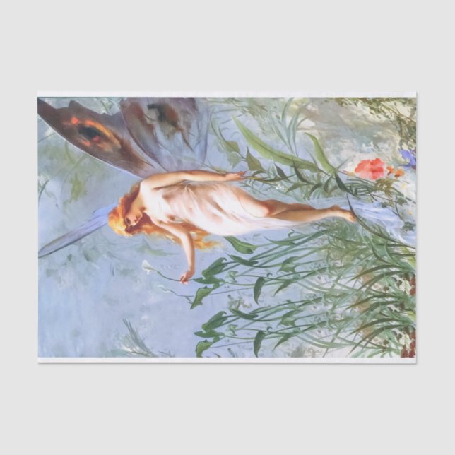 Papier Mousseline Lily Fairy (1888) par Luis Falero Famous Painting (Recto)