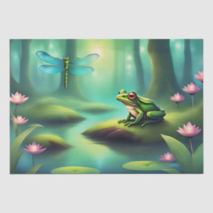 Papier Mousseline Lilypad Frog Cotagecore Découpage