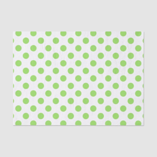 Papier Mousseline Lime et pois blancs (Recto)