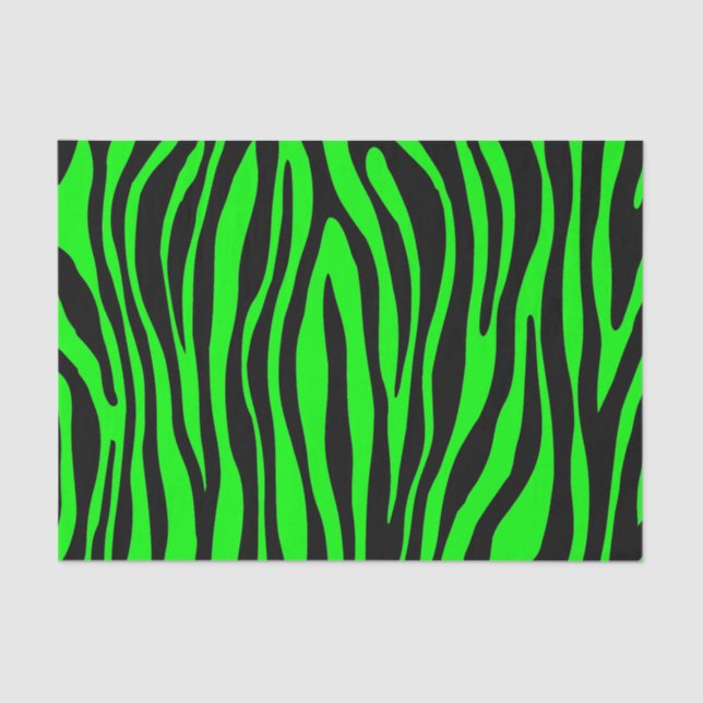 Papier Mousseline Lime Green Zebra (Recto)