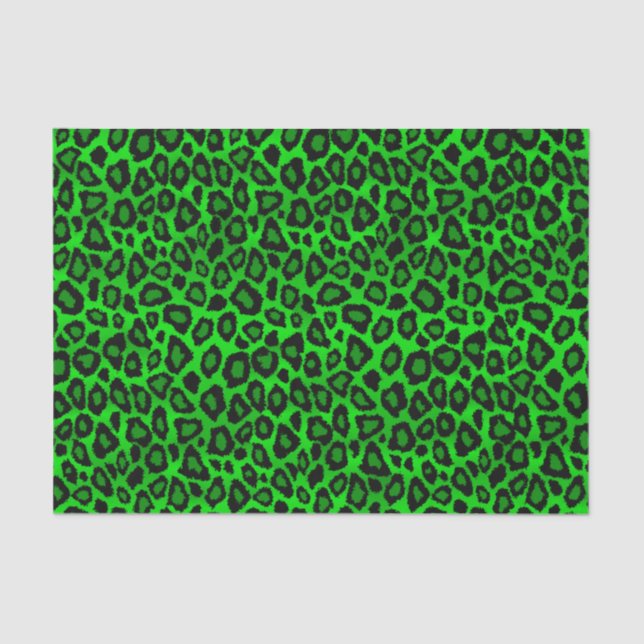 Papier Mousseline Lime vert et Poster de animal léopard noir (Recto)