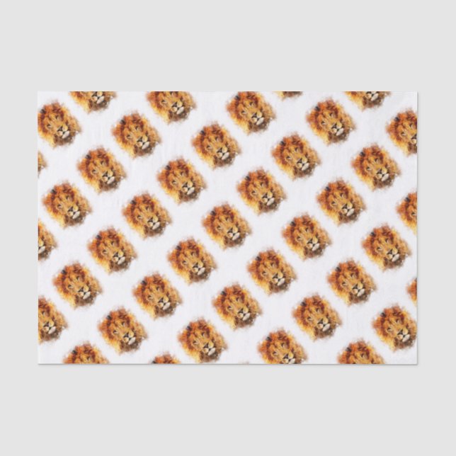 Papier Mousseline Lion Aquarelle (Recto)