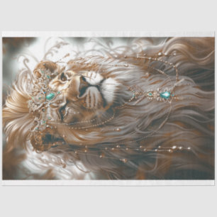 Papier Mousseline Lion blanc d'Afrique apparence majestueuse Découpa