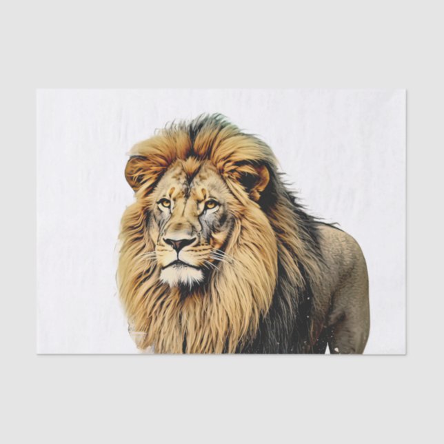 Papier Mousseline Lion Decoupage Tissue Paper (Recto)