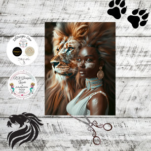 Papier Mousseline Lion Jungle Black Woman Découpage