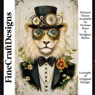 Papier Mousseline Lion Majestic Steampunk En Découpage K1 Casquette