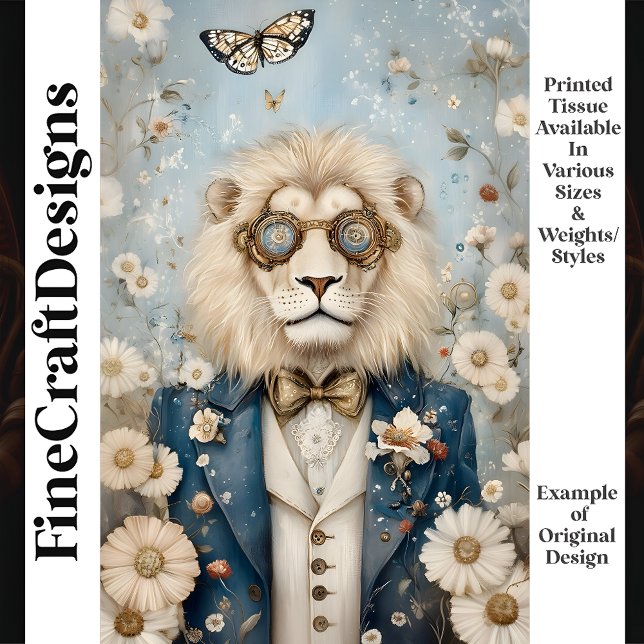 Papier Mousseline Lion Majestic Steampunk En Découpage K2 Casquette (Créateur téléchargé)