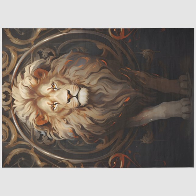 Papier Mousseline Lion orné (Recto)