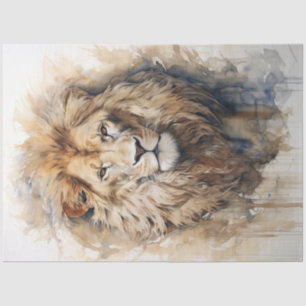 Papier Mousseline Lion Portrait Majestic