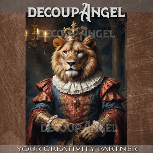 Papier Mousseline Lion Roi - Découpage