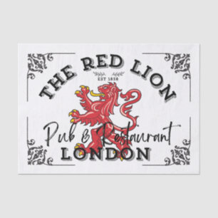 Papier Mousseline Lion Rouge - Panneau du Pub