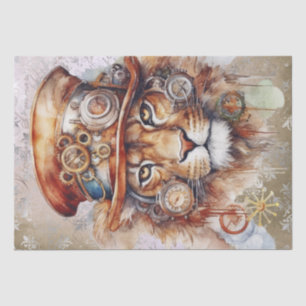 Papier Mousseline Lion Steampunk