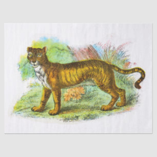 Papier Mousseline Liquide vintage ou lion Tiger Découpage
