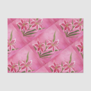 Papier Mousseline lis rose