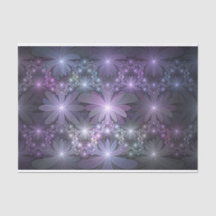 Papier Mousseline Lit de fleurs tendance brillant art fractal abstra