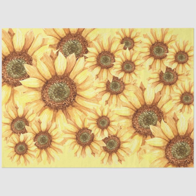 Papier Mousseline Lit de tournesol Decoupage (Recto)