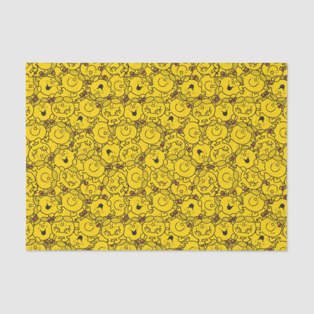 Papier Mousseline Little Miss Sunshine | Fun Yellow Smiles Motif (Recto)