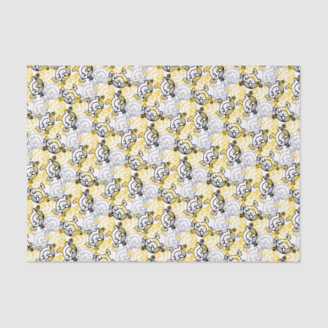Papier Mousseline Little Miss Sunshine Jaune Motif de caractères (Recto)