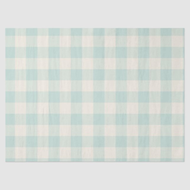 Papier Mousseline Little One Buffalo Check - soft teal (Recto)