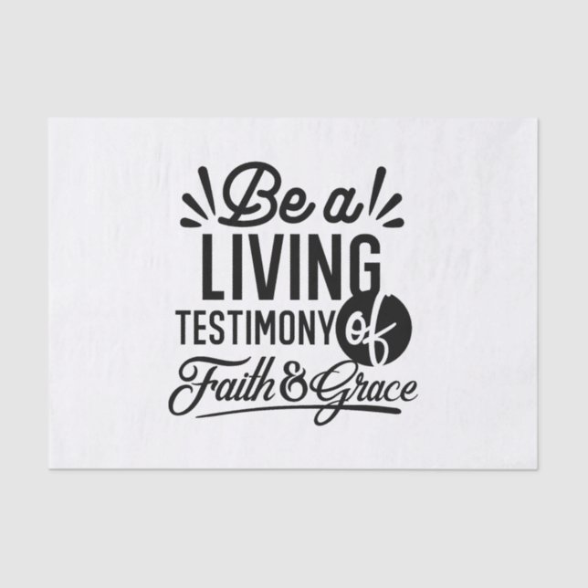 Papier Mousseline Living Testimony Bible Quote Christian Motivation (Recto)