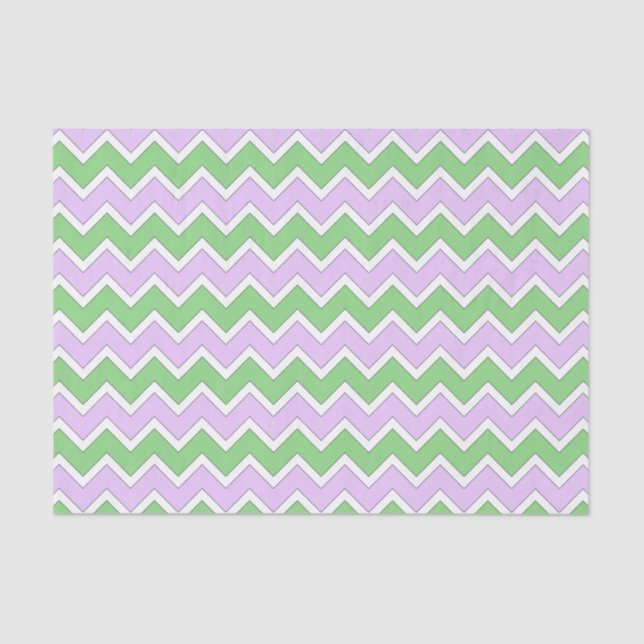 Papier Mousseline Livre blanc, Lilac et vert Chevron (Recto)