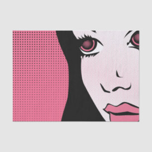 Papier Mousseline Livre de BD moderne Pop Art of Woman's Face