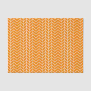 Papier Mousseline Livre de tissus de Chevron - Blanc sur orange