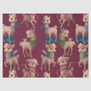 Papier Mousseline Llamas rose élégant