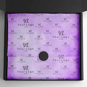 Papier Mousseline Logo d'aquarelle mauve-pourpre Emballage d'entrepr